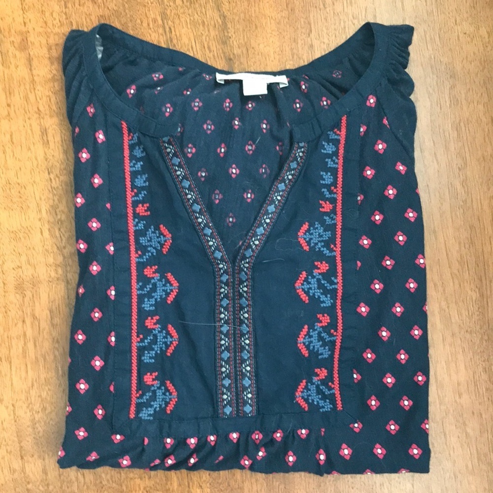 Vintage America Peasant Style Print Top - Picture 8 of 8